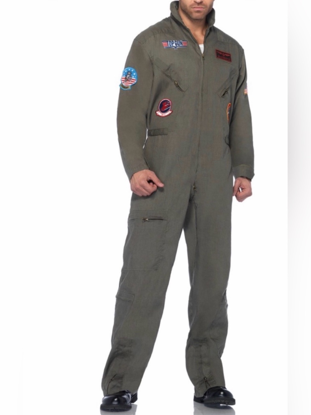 Leg Avenue Men's Top Gun Costume Flight Suit Size M/L